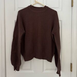 100% Brown Cotton Sweater
